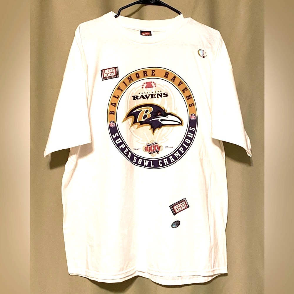 Nike Team Vintage Baltimore Ravens Super Bowl XXXV Champions Tee Shirt Y2K L NWT
